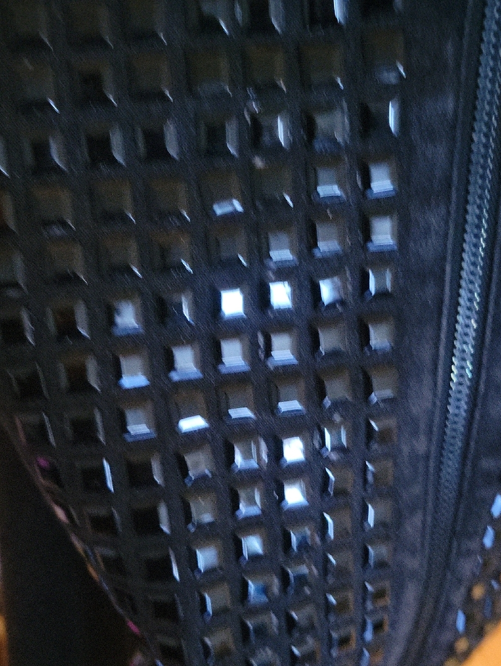 Womens Black Textured Zip-Front Jacket - Picture 7 of 7